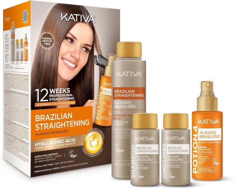 Kit lisciante brasiliano Kativa con acido ialuronico e siero leave-in