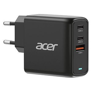 Caricabatterie da muro Acer 67W GaN nero con due USB-C e una USB-A