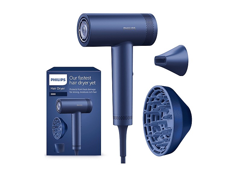 Asciugacapelli Philips 8000 Series BHD839 ThermoShield Advanced blu con motore brushless