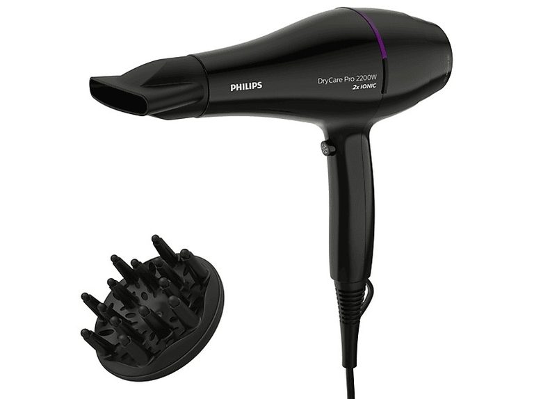 Asciugacapelli Philips DryCare Pro BHD274 nero da 2200 W con concentratore e diffusore