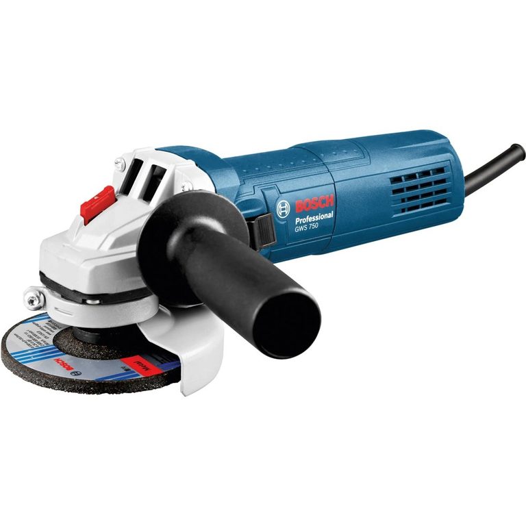 Smerigliatrice angolare Bosch Professional GWS 750-115 blu con disco da 115 mm e impugnatura laterale