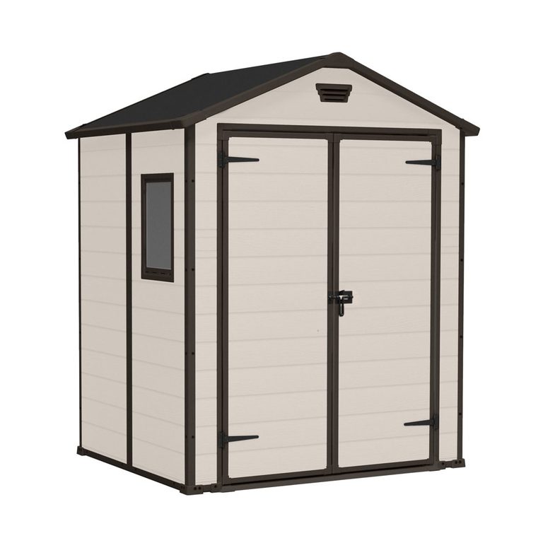 Casetta da giardino in resina Keter Manor 6x5 beige con finestra