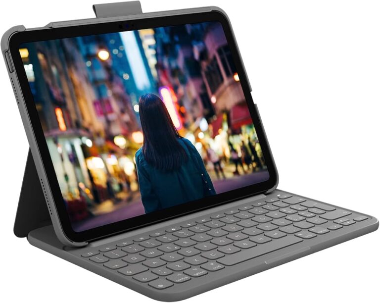 Custodia con tastiera Logitech Slim Folio per iPad 10a generazione e A16, layout italiano