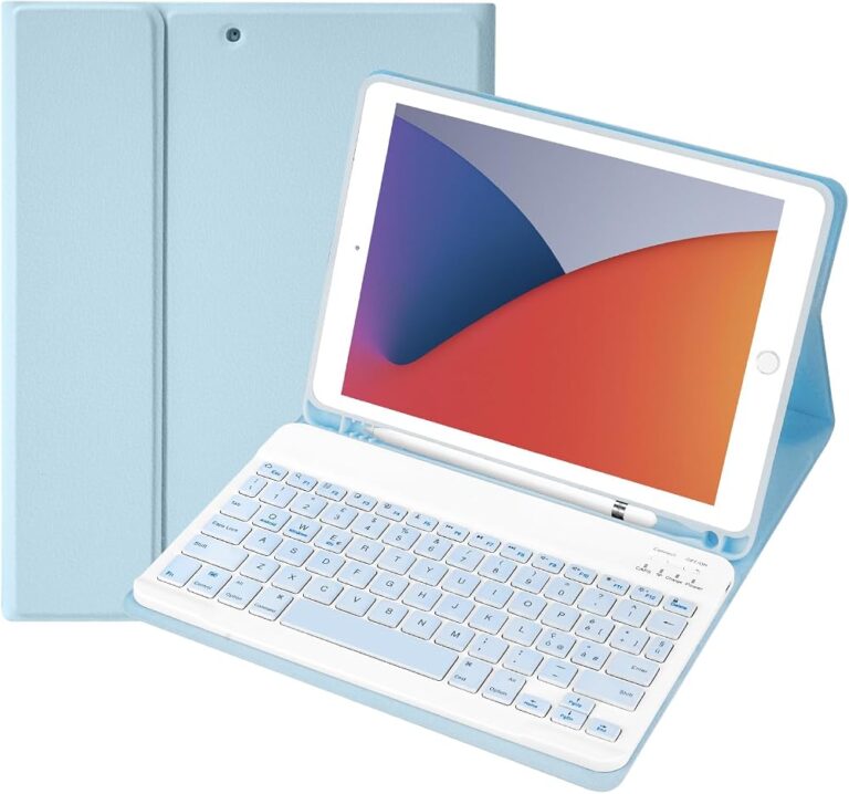 Custodia con tastiera staccabile SOPPY per iPad 9a, 8a e 7a generazione da 10,2 pollici