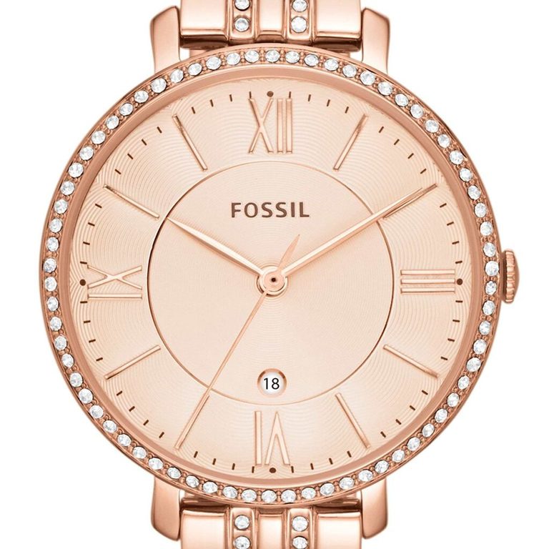 Orologio da donna Fossil Jacqueline ES3546 oro rosa con lunetta di cristalli