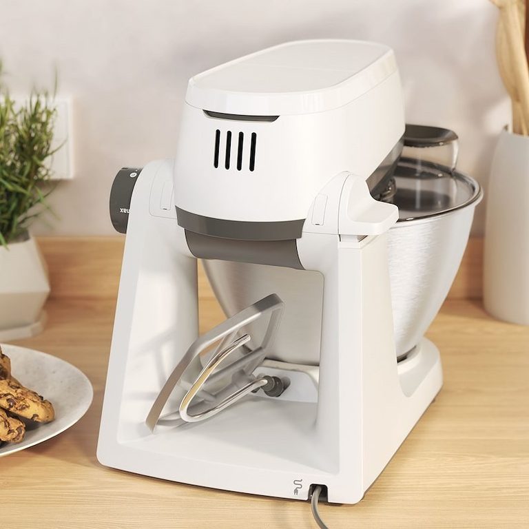 Impastatrice planetaria Kenwood MultiTasker KHC30 bianca con testa sollevata e ciotola da 4,3 litri