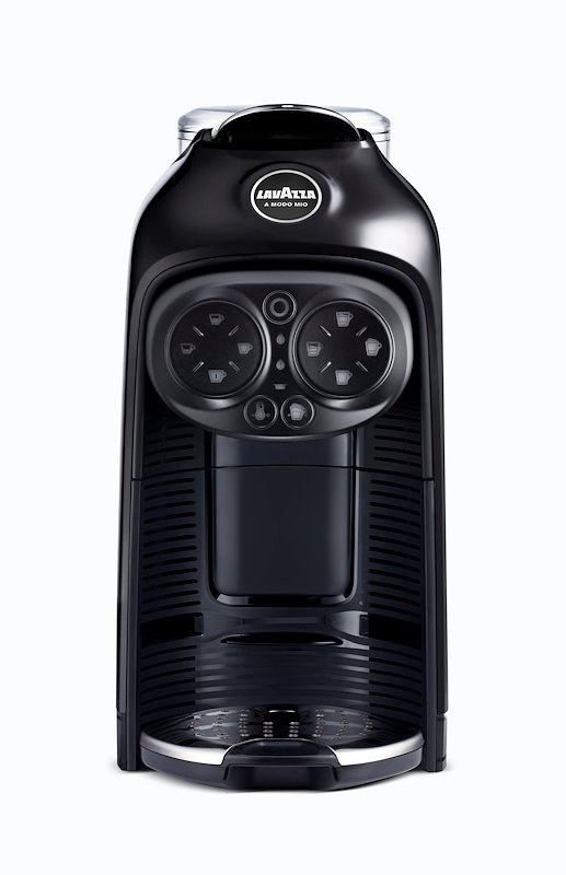 Macchina da caffè a capsule Lavazza A Modo Mio Deséa nera con montalatte integrato