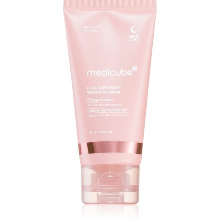 Tubo rosa della maschera notte peel-off medicube Collagen Night Wrapping Mask