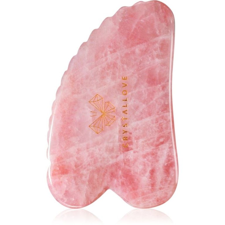 Pietra gua sha 3D in quarzo rosa Crystallove