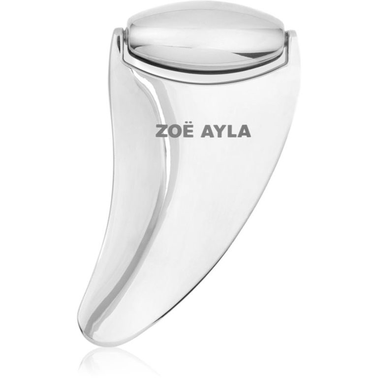 Gua sha con rullo Zoë Ayla 2 in 1 argentato