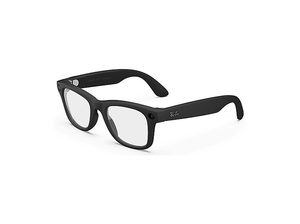 Occhiali smart Ray-Ban Meta Wayfarer Gen 2 neri con lenti trasparenti e fotocamera