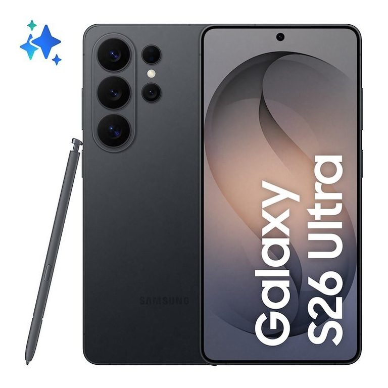 Smartphone Samsung Galaxy S26 Ultra nero con S Pen